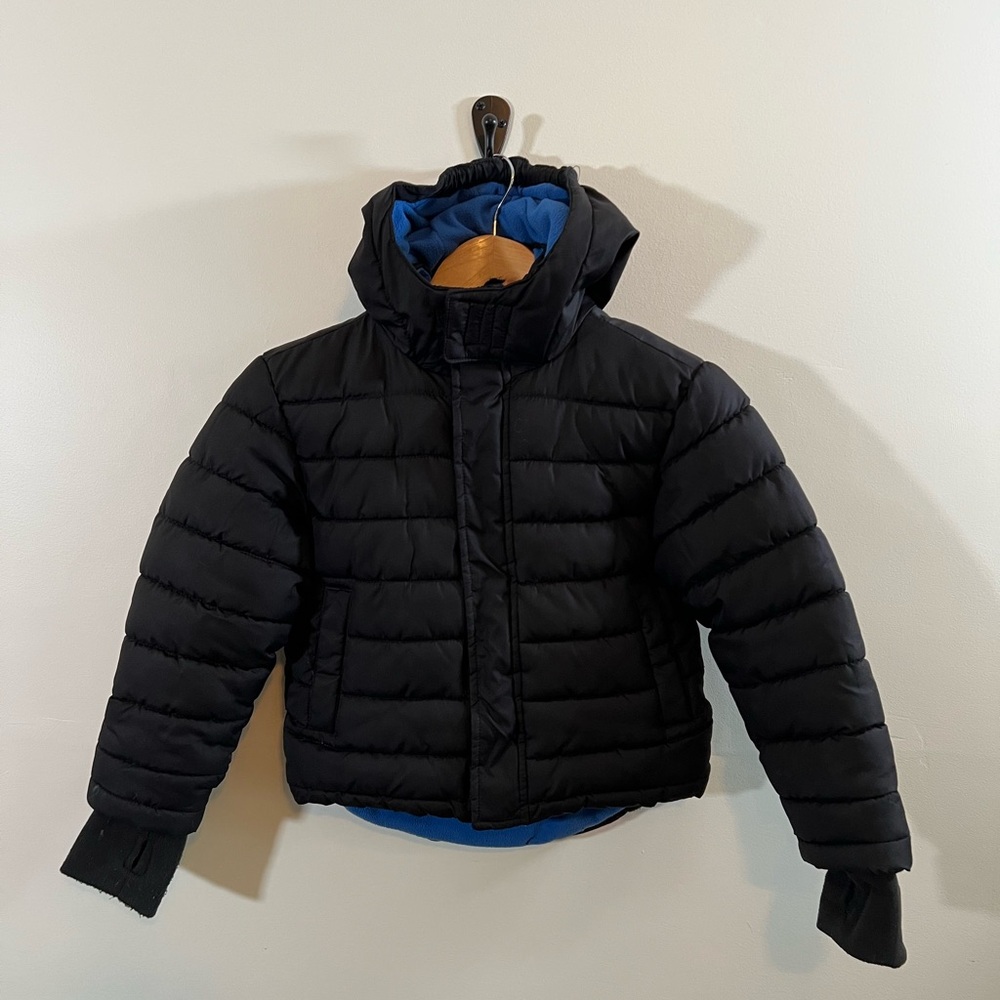 Thereabouts Boys Black Puffer Jacket Hooded Winter Coat Size 4/5 XXS